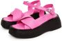 Cesare Gaspari Platform Sandalen Fuchsia Pink Dames - Thumbnail 3