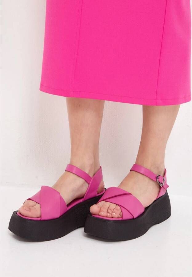 Cesare Gaspari Platform Sandalen Fuchsia Pink Dames