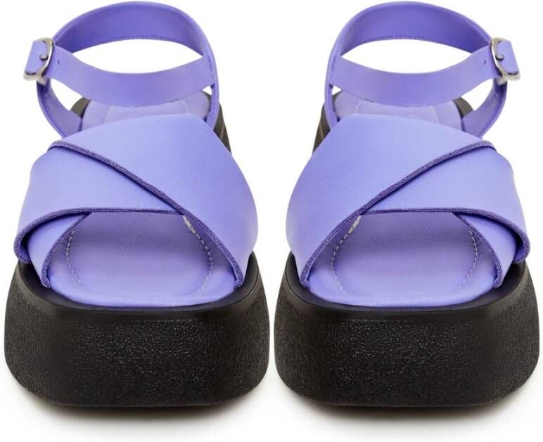 Cesare Gaspari Platform Sandalen Lila Purple Dames