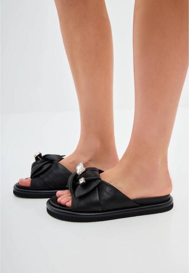 Cesare Gaspari Platform Slippers Fernanda Zwart Black Dames