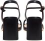 Cesare Gaspari Rhinestone Block Heel Sandals Black Dames - Thumbnail 6