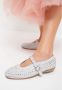 Cesare Gaspari Rhinestones Leren Ballerina's Zilver Gray Dames - Thumbnail 10