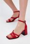 Cesare Gaspari Rode Blokhak Sandalen Red Dames - Thumbnail 11