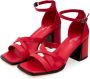 Cesare Gaspari Rode Blokhak Sandalen Red Dames - Thumbnail 3