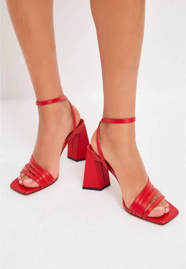 Cesare Gaspari Rode Chunky Comfort Sandalen Red Dames