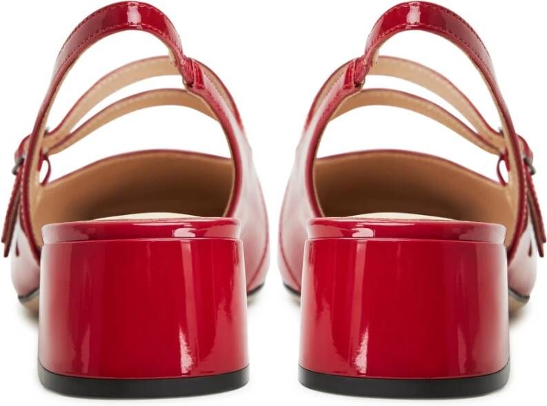 Cesare Gaspari Rode Slingback Blokhak Pumps Red Dames