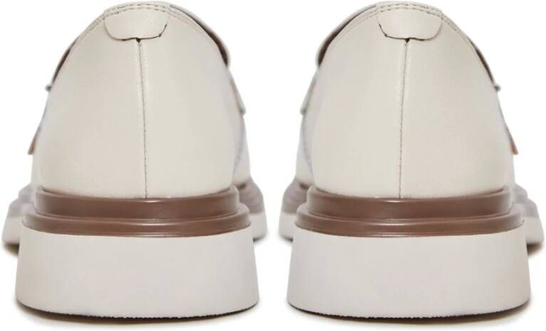 Cesare Gaspari Ronde punt blokhak loafers Beige Dames