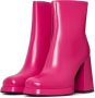 Cesare Gaspari Roze Leren Blokhak Enkellaarzen Pink Dames - Thumbnail 2