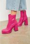 Cesare Gaspari Roze Leren Blokhak Enkellaarzen Pink Dames - Thumbnail 11