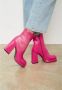 Cesare Gaspari Roze Leren Blokhak Enkellaarzen Pink Dames - Thumbnail 12