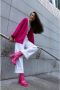 Cesare Gaspari Roze Leren Blokhak Enkellaarzen Pink Dames - Thumbnail 3
