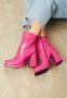 Cesare Gaspari Roze Leren Blokhak Enkellaarzen Pink Dames - Thumbnail 9