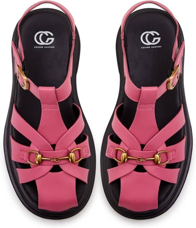 Cesare Gaspari Roze Plateau Sandalen Stijlvol Comfort Pink Dames