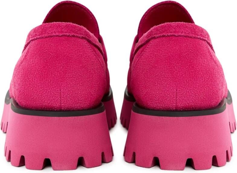Cesare Gaspari Roze Platform Loafers met Kwast Details Pink Dames