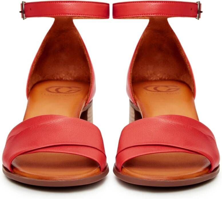 Cesare Gaspari Sandalettes met blokhak Rood Red Dames