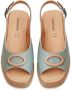 Cesare Gaspari Slip-On Plateauhak Sandalen Blauw Blue Dames - Thumbnail 5