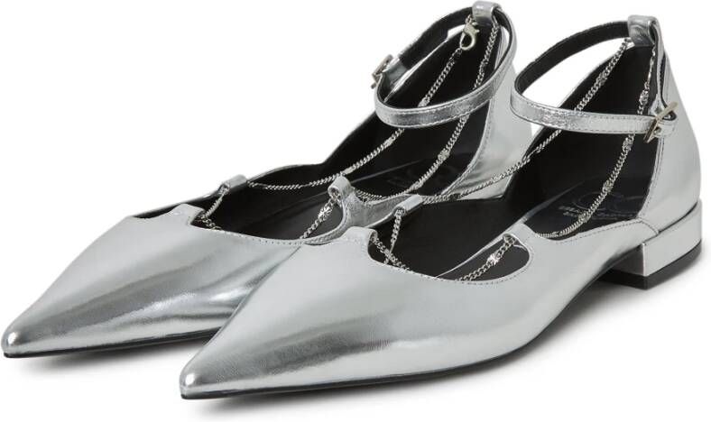 Cesare Gaspari Stijlvolle Block Heeled Ballerinas Gray Dames