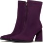 Cesare Gaspari Casual Suède Blokhak Enkellaarsjes Paars Purple Dames - Thumbnail 2
