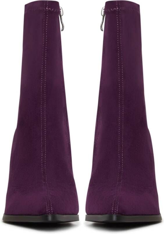 Cesare Gaspari Casual Suède Blokhak Enkellaarsjes Paars Purple Dames
