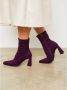 Cesare Gaspari Casual Suède Blokhak Enkellaarsjes Paars Purple Dames - Thumbnail 7