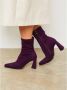 Cesare Gaspari Casual Suède Blokhak Enkellaarsjes Paars Purple Dames - Thumbnail 8