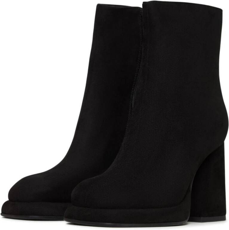 Cesare Gaspari Stijlvolle Blokhak Enkellaarzen Zwart Black Dames