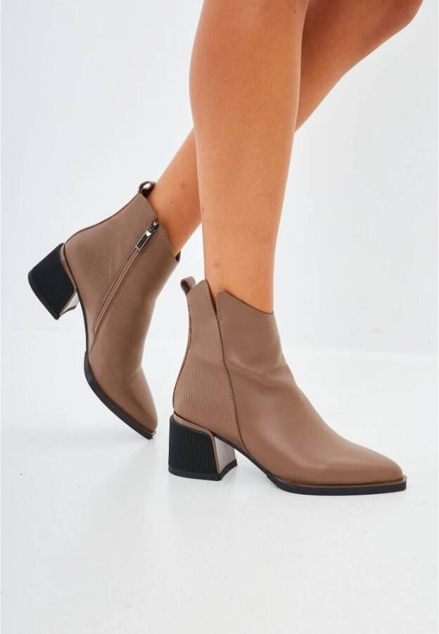 Cesare Gaspari Stijlvolle Enkellaarzen Bruin Brown Dames