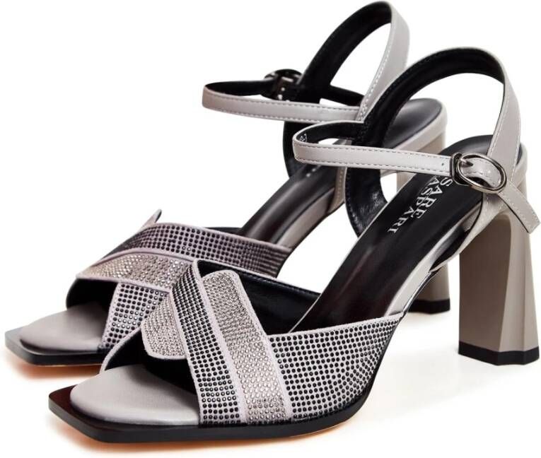 Cesare Gaspari Stijlvolle Hoge Hak Sandalen Gray Dames