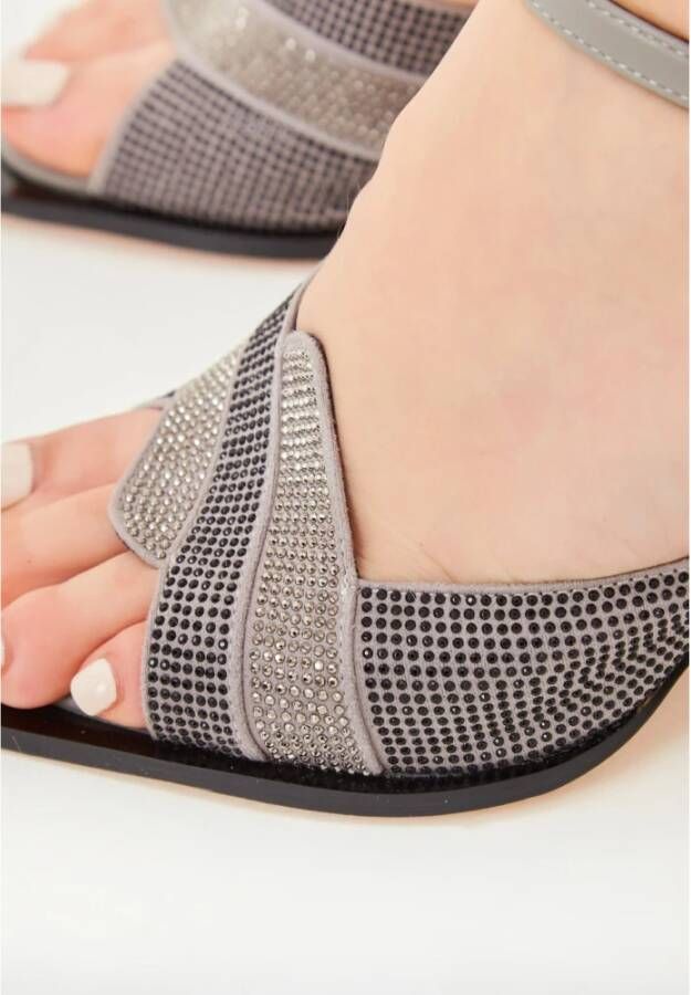 Cesare Gaspari Stijlvolle Hoge Hak Sandalen Gray Dames