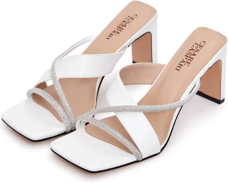 Cesare Gaspari Stijlvolle hoge hak sandalen White Dames