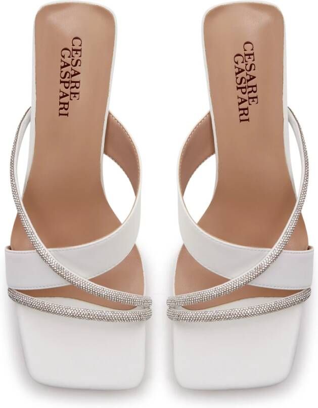 Cesare Gaspari Stijlvolle hoge hak sandalen White Dames