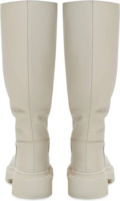 Cesare Gaspari Kniehoge lederen laarzen Beige Dames