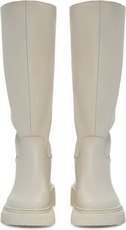 Cesare Gaspari Kniehoge lederen laarzen Beige Dames