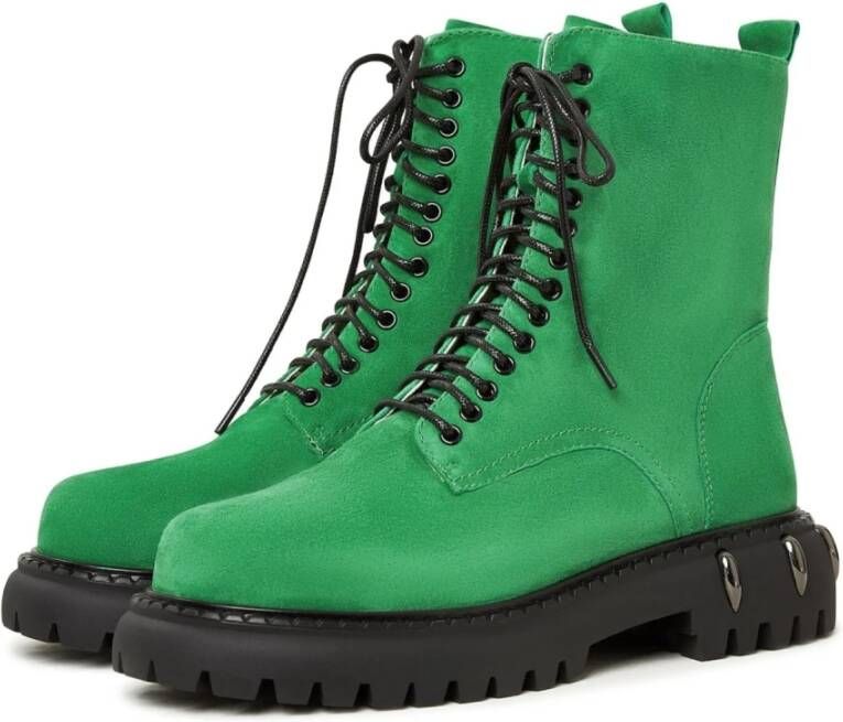 Cesare Gaspari Veterlaarzen met dikke zool Groen Green Dames