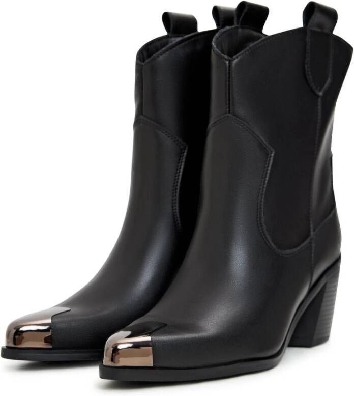 Cesare Gaspari Stijlvolle Leren Cowboy Laarzen Black Dames