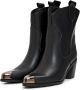 Cesare Gaspari Stijlvolle Leren Cowboy Laarzen Black Dames - Thumbnail 2