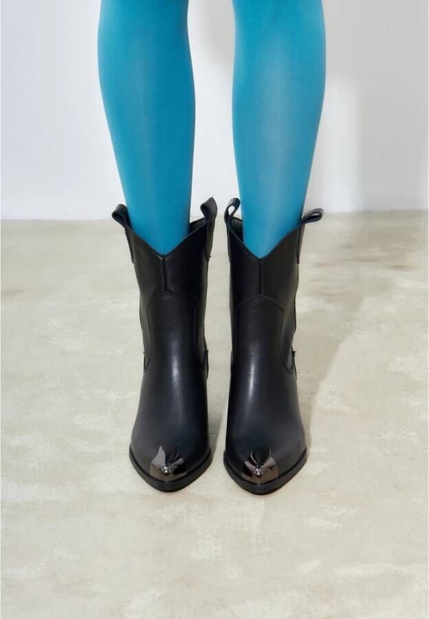 Cesare Gaspari Stijlvolle Leren Cowboy Laarzen Black Dames