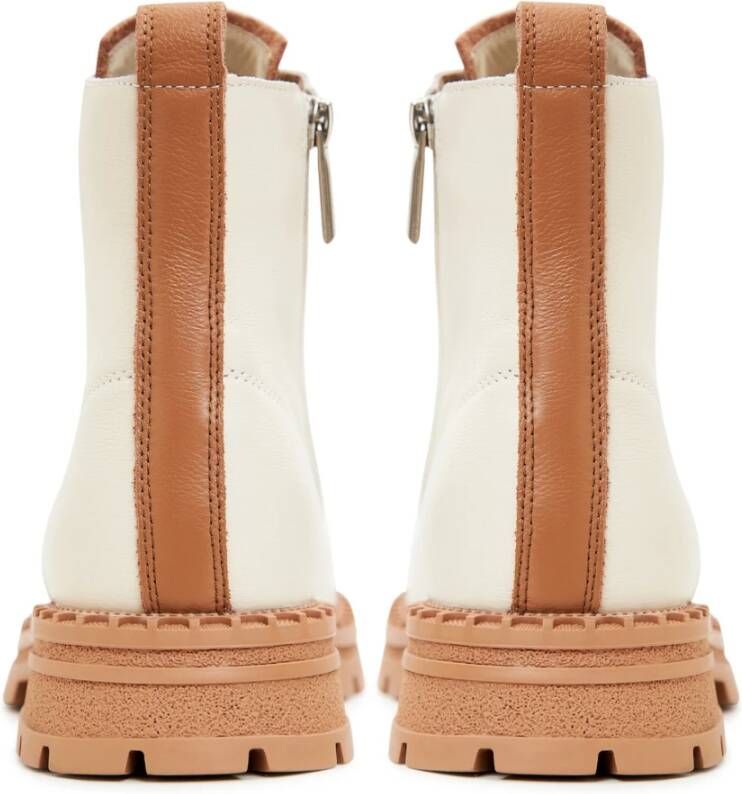 Cesare Gaspari Stijlvolle Leren Enkellaarzen Beige Dames