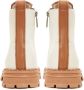 Cesare Gaspari Leren Veterschoenen Enkellaarsjes Off White - Thumbnail 6