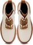 Cesare Gaspari Leren Veterschoenen Enkellaarsjes Off White - Thumbnail 7