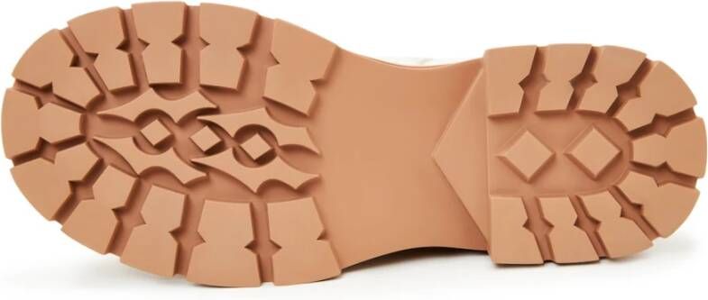 Cesare Gaspari Stijlvolle Leren Enkellaarzen Beige Dames
