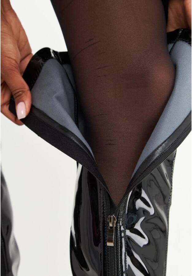 Cesare Gaspari Stijlvolle Over De Knie Laarzen Zwart Black Dames