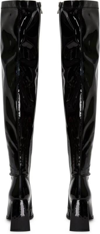Cesare Gaspari Stijlvolle Over De Knie Laarzen Zwart Black Dames