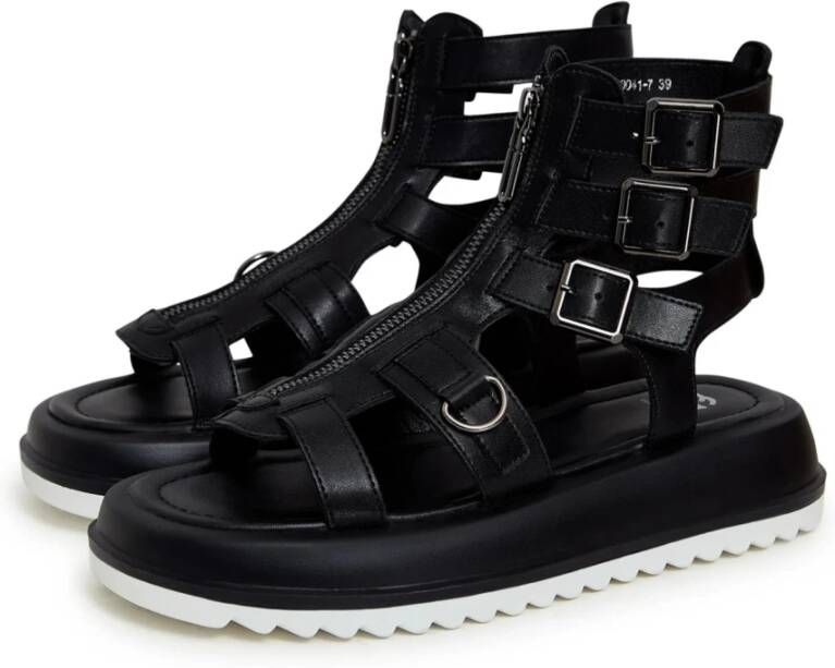 Cesare Gaspari Stijlvolle Plateau Sandalen Black Dames