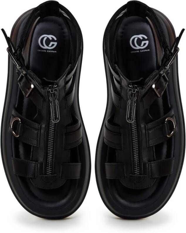 Cesare Gaspari Stijlvolle Plateau Sandalen Black Dames