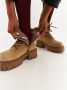 Cesare Gaspari Stijlvolle Platform Enkellaarzen Beige Dames - Thumbnail 12