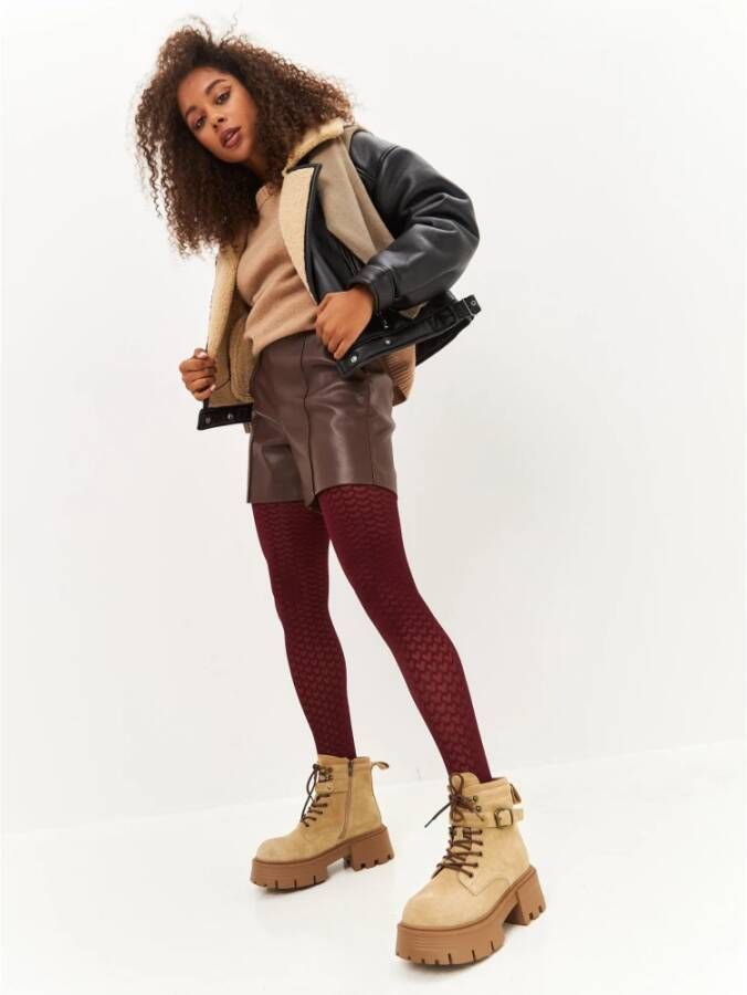 Cesare Gaspari Stijlvolle Platform Enkellaarzen Beige Dames