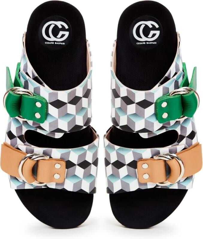 Cesare Gaspari Stijlvolle Platte Muiltjes Green Dames