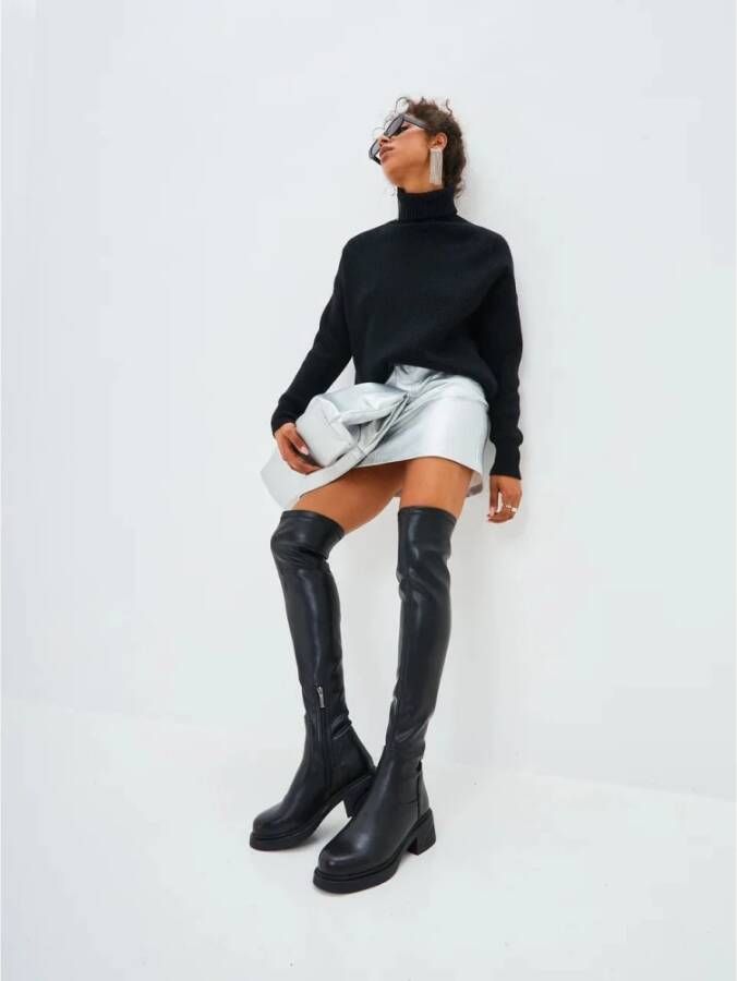 Cesare Gaspari Chique Suède Overknee Laarzen Black Dames