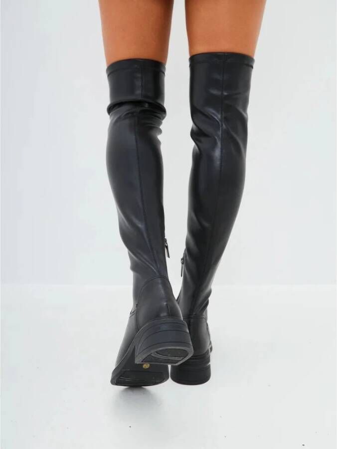 Cesare Gaspari Chique Suède Overknee Laarzen Black Dames